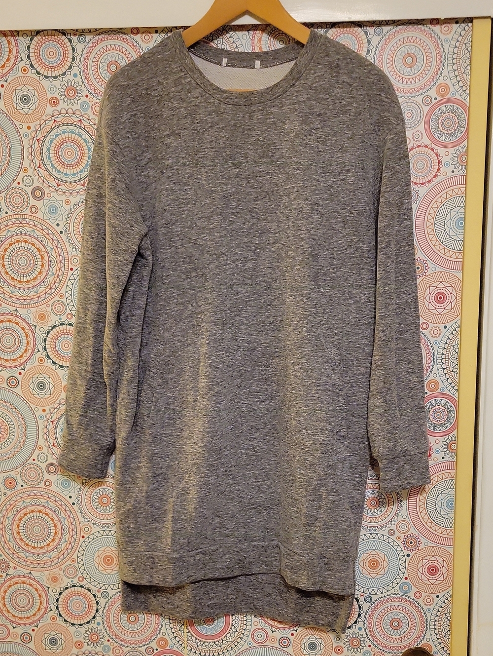 Women’s Long Grey Crewneck Sweater